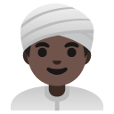 man wearing turban: dark skin tone on Google