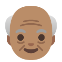 old man: medium skin tone on Google