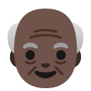 old man: dark skin tone on Google