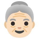 old woman: light skin tone on Google