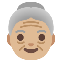 old woman: medium-light skin tone on Google