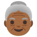 old woman: medium-dark skin tone on Google