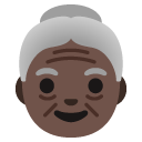 old woman: dark skin tone on Google
