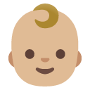 baby: medium-light skin tone on Google