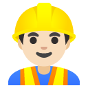 man construction worker: light skin tone on Google