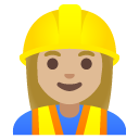 woman construction worker: medium-light skin tone on Google