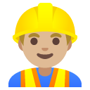 man construction worker: medium-light skin tone on Google