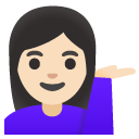 woman tipping hand: light skin tone on Google