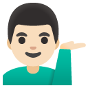 man tipping hand: light skin tone on Google