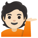 person tipping hand: light skin tone on Google