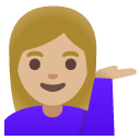 woman tipping hand: medium-light skin tone on Google