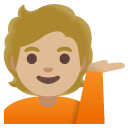person tipping hand: medium-light skin tone on Google