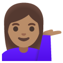woman tipping hand: medium skin tone on Google