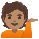 person tipping hand: medium skin tone on Google