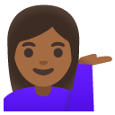 woman tipping hand: medium-dark skin tone on Google