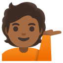 person tipping hand: medium-dark skin tone on Google