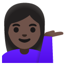 woman tipping hand: dark skin tone on Google