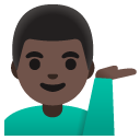 man tipping hand: dark skin tone on Google