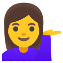 woman tipping hand on Google