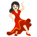 woman dancing: light skin tone on Google