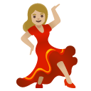 woman dancing: medium-light skin tone on Google