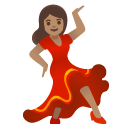 woman dancing: medium skin tone on Google
