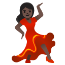 woman dancing: dark skin tone on Google
