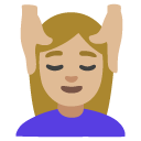 woman getting massage: medium-light skin tone on Google