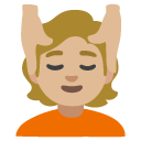 person getting massage: medium-light skin tone on Google