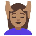 woman getting massage: medium skin tone on Google