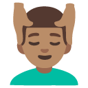 man getting massage: medium skin tone on Google