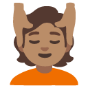 person getting massage: medium skin tone on Google