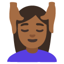 woman getting massage: medium-dark skin tone on Google