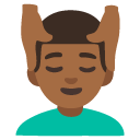 man getting massage: medium-dark skin tone on Google