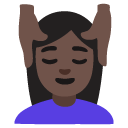 woman getting massage: dark skin tone on Google