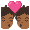 kiss: medium-dark skin tone on Google