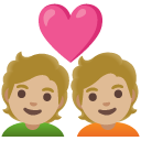 couple with heart: medium-light skin tone on Google