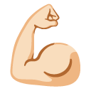 flexed biceps: light skin tone on Google