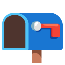 open mailbox with lowered flag on Google
