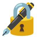locked with pen on Google