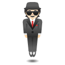 person in suit levitating: light skin tone on Google