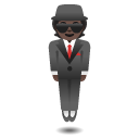 person in suit levitating: dark skin tone on Google