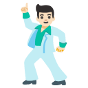 man dancing: light skin tone on Google
