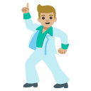 man dancing: medium-light skin tone on Google