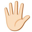 hand with fingers splayed: light skin tone on Google