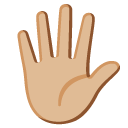 hand with fingers splayed: medium-light skin tone on Google