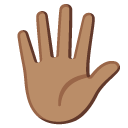 hand with fingers splayed: medium skin tone on Google
