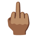 middle finger: medium skin tone on Google