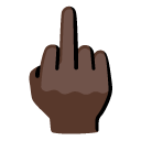 middle finger: dark skin tone on Google