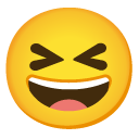 grinning squinting face on Google